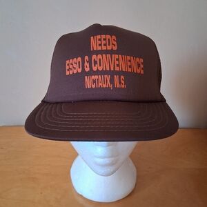 VTG 1980s PNP Cap Toronto Needs Esso & Convenience Nictaux, NS Brown Trucker Hat